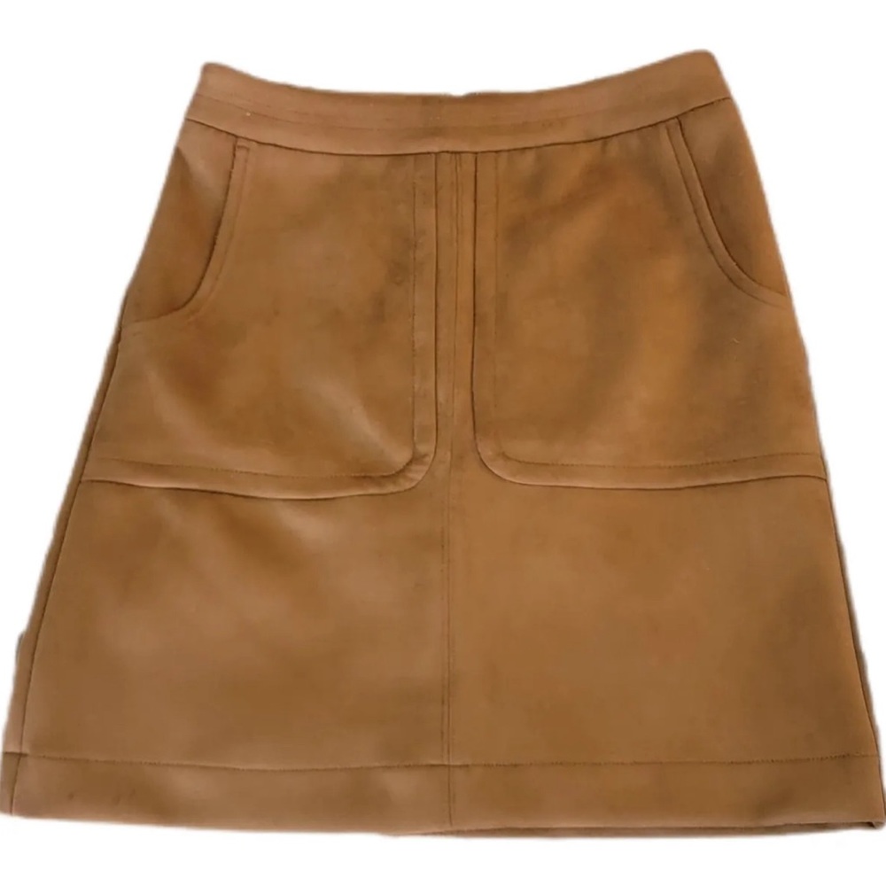 Loft Faux Sueded brown A-line skirt
